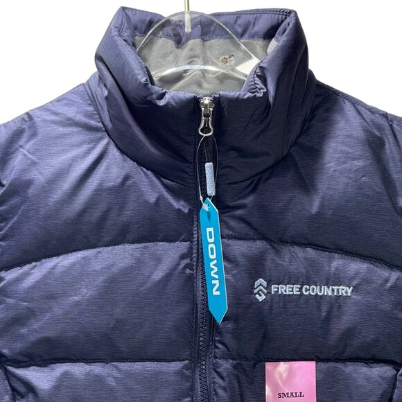 Free Country Womens Down Vest S Lightweight Warm Cozy Navy Blue With Tags - Picture 3 of 6